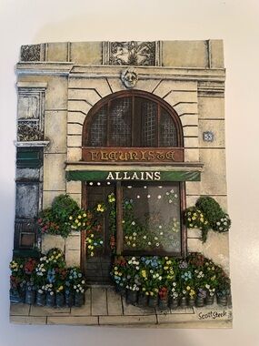 Scott Steele 3D Florist Allains Store Front Plaque 6x8 Wall Art Decor